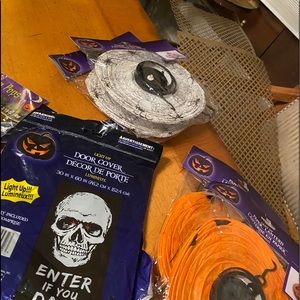 Two boxes of Halloween decorations